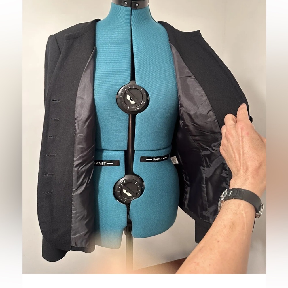 Talbot Petite Black Pure Wool Lined Italian Fabric Blazer Jacket Size 10P - Picture 8 of 11